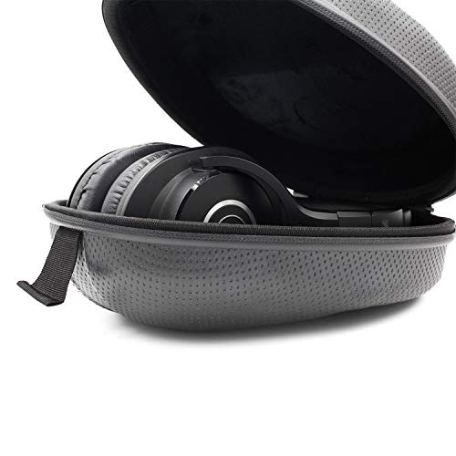 Audio Technica ATH M40x Professional Studio Monitor Headphones Bundle with Full Sized Hard Body Headphone Case and Microfiber Cleaning Cloth  3 Items