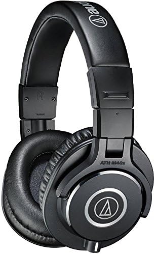 Audio Technica ATH M40x Professional Studio Monitor Headphone  Black  with Cutting Edge Engineering  90 Degree Swiveling Earcups  Pro Grade Earpads/Headband  Detachable Cables Included