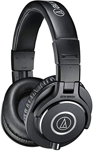 Audio Technica ATH M40x Professional Studio Monitor Headphone  Black  with Cutting Edge Engineering  90 Degree Swiveling Earcups  Pro Grade Earpads/Headband  Detachable Cables Included
