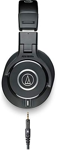 Audio Technica ATH M40x Professional Studio Monitor Headphone  Black  with Cutting Edge Engineering  90 Degree Swiveling Earcups  Pro Grade Earpads/Headband  Detachable Cables Included