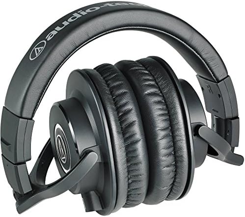 Audio Technica ATH M40x Professional Studio Monitor Headphone  Black  with Cutting Edge Engineering  90 Degree Swiveling Earcups  Pro Grade Earpads/Headband  Detachable Cables Included