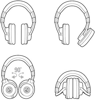 Audio Technica ATH M40x Professional Studio Monitor Headphone  Black  with Cutting Edge Engineering  90 Degree Swiveling Earcups  Pro Grade Earpads/Headband  Detachable Cables Included