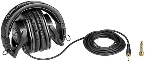 Audio Technica ATH M30x Professional Monitor Headphones   Black Bundle with Case  Stand  Pouch  and Austin Bazaar Polishing Cloth