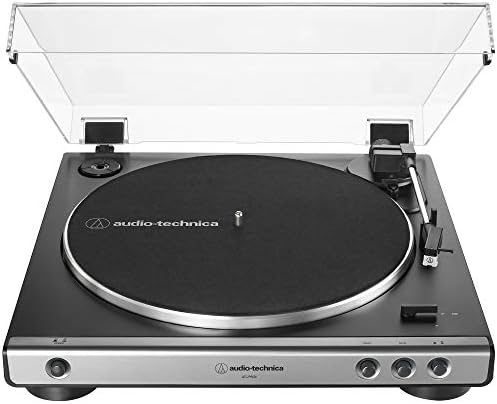 Audio Technica AT LP60X BK Fully Automatic Belt Drive Stereo Turntable  Black  Hi Fi  2 Speed  Dust Cover  Anti Resonance  Die Cast Aluminum Platter