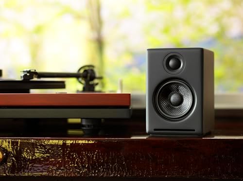 Audioengine A2  Desktop 24 Bit Wireless Bluetooth Desktop Speakers   60W Computer Speakers for Music and Gaming