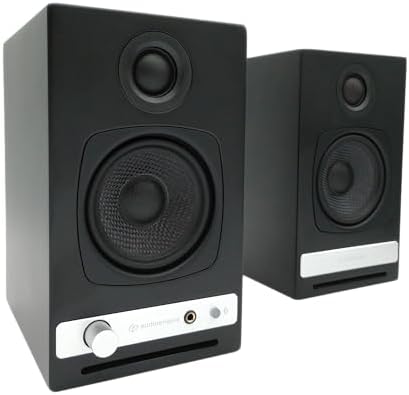 Audioengine A2  Desktop 24 Bit Wireless Bluetooth Desktop Speakers   60W Computer Speakers for Music and Gaming