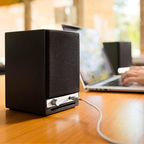 Audioengine A2  Desktop 24 Bit Wireless Bluetooth Desktop Speakers   60W Computer Speakers for Music and Gaming