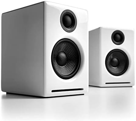 Audioengine A2  Desktop 24 Bit Wireless Bluetooth Desktop Speakers   60W Computer Speakers for Music and Gaming