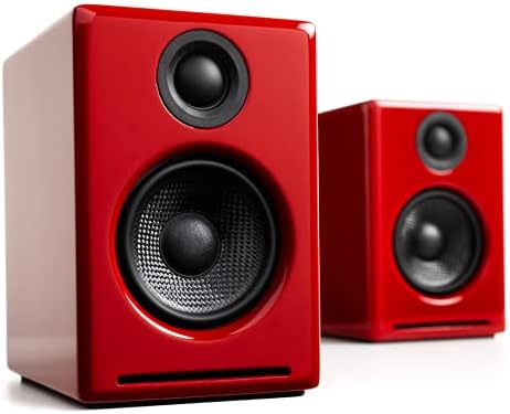 Audioengine A2  Desktop 24 Bit Wireless Bluetooth Desktop Speakers   60W Computer Speakers for Music and Gaming