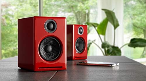 Audioengine A2  Desktop 24 Bit Wireless Bluetooth Desktop Speakers   60W Computer Speakers for Music and Gaming