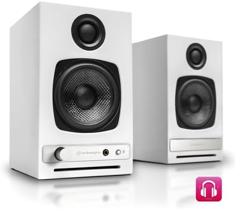 Audioengine A2  Desktop 24 Bit Wireless Bluetooth Desktop Speakers   60W Computer Speakers for Music and Gaming