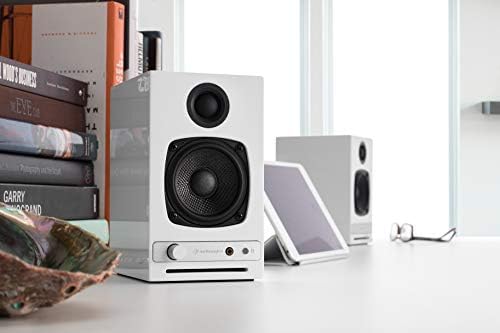 Audioengine A2  Desktop 24 Bit Wireless Bluetooth Desktop Speakers   60W Computer Speakers for Music and Gaming