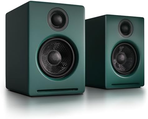 Audioengine A2  Desktop 24 Bit Wireless Bluetooth Desktop Speakers   60W Computer Speakers for Music and Gaming