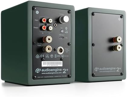 Audioengine A2  Desktop 24 Bit Wireless Bluetooth Desktop Speakers   60W Computer Speakers for Music and Gaming