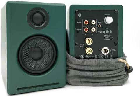 Audioengine A2  Desktop 24 Bit Wireless Bluetooth Desktop Speakers   60W Computer Speakers for Music and Gaming