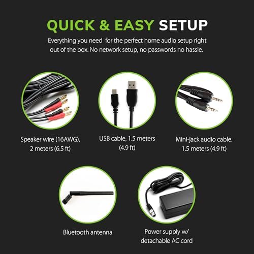 Audioengine A2  Desktop 24 Bit Wireless Bluetooth Desktop Speakers   60W Computer Speakers for Music and Gaming