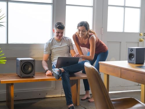 Audioengine S6 210W Compact Powered Mini Subwoofer  Powerful Bass in a Small Package   Great for Desktops  Apartments  Offices and Gaming Setups