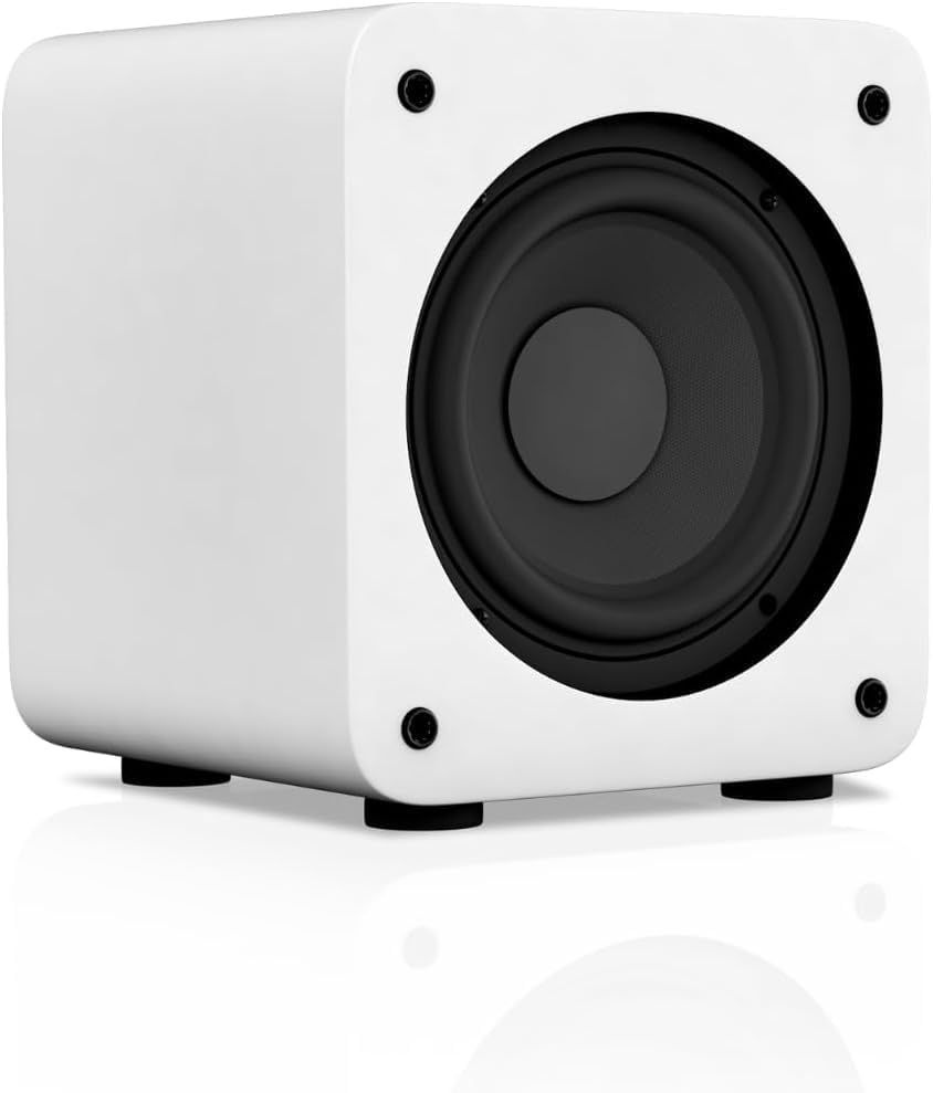 Audioengine S6 210W Compact Powered Mini Subwoofer  Powerful Bass in a Small Package   Great for Desktops  Apartments  Offices and Gaming Setups