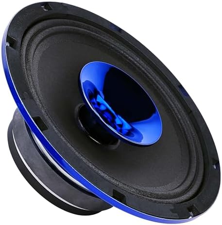 Audiopipe 8 Compression Horn Mid Range Loudspeaker  APMB 828GH BLU   400W  Built in Compression Horn Driver  Flat Steel Basket  2 Way Coaxial  KSV Voice Coil  Grill  Sleek Candy Blue