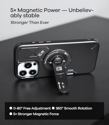 Aulumu G05 Air for MagSafe Grip Stand   Rotation Angle Adjustment   Aluminium Alloy Ultra Light & Ultra Thin   with Box Opener   Black