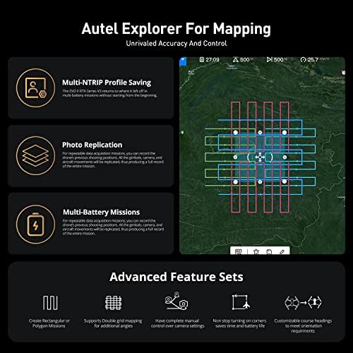 Autel Robotics EVO II PRO RTK V3  Real time Centimeter Level Positioning  Remote ID  S ony 1 6K/30fps HDR Camera  GNSS Base Station & PPK Support  38 Minutes  15KM Transmission  for Mapping/Photogrammetry/Urban Planning/Searching