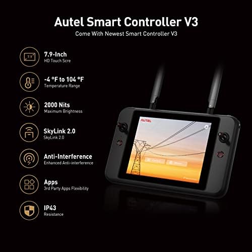Autel Robotics EVO II PRO RTK V3  Real time Centimeter Level Positioning  Remote ID  S ony 1 6K/30fps HDR Camera  GNSS Base Station & PPK Support  38 Minutes  15KM Transmission  for Mapping/Photogrammetry/Urban Planning/Searching