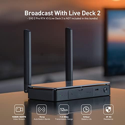 Autel Robotics EVO II PRO RTK V3  Real time Centimeter Level Positioning  Remote ID  S ony 1 6K/30fps HDR Camera  GNSS Base Station & PPK Support  38 Minutes  15KM Transmission  for Mapping/Photogrammetry/Urban Planning/Searching