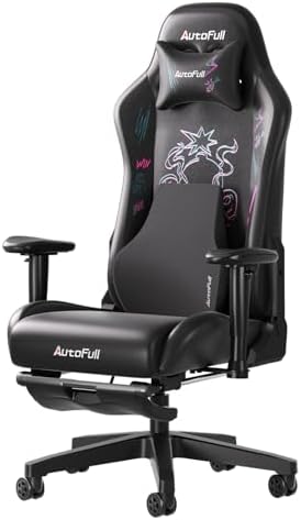 AutoFull C3 Gaming Chair  Racing Style Gaming Chair with Ergonomic Lumbar Support Adjustable High Back PU Leather PC Chair with Footrest Purple