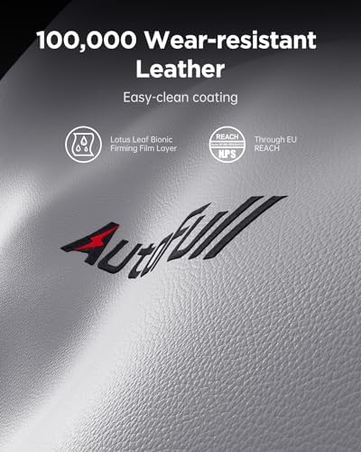 AutoFull C3 Gaming Chair  Ergonomic Wingless Cushion Computer Chair PU Leather Racing Style Office Chair with Lumbar Support Pillow and Footrest White