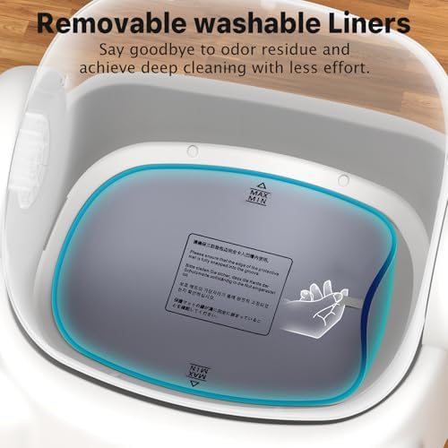 Automatic Cat Litter Box Self Cleaning Litter Box for Multiple Cats with Open Top Design  App Control  Safety Protection  Ultra Quiet Easy Setup White
