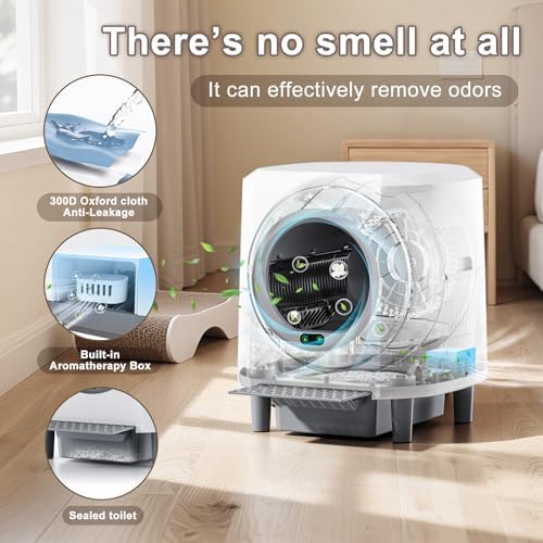 Automatic Litter Box  Self Cleaning Litter Box  Odor Control  90L Large Capacity with APP Control and Safety Sensor  Ellenpent  for Multiple Cats  Large Cat  with 3 Rolls Garbage Bags