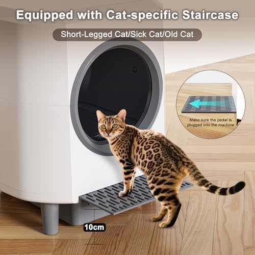 Automatic Litter Box  Self Cleaning Litter Box  Odor Control  90L Large Capacity with APP Control and Safety Sensor  Ellenpent  for Multiple Cats  Large Cat  with 3 Rolls Garbage Bags
