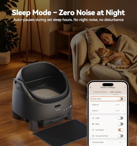 Automatic Litter Box Self Cleaning  FeelNeedy Open Top Smart Cat Litter Box with App Control  Odor Control Safety Sensor Design for 1 3 Cats  Includes Waste Bags