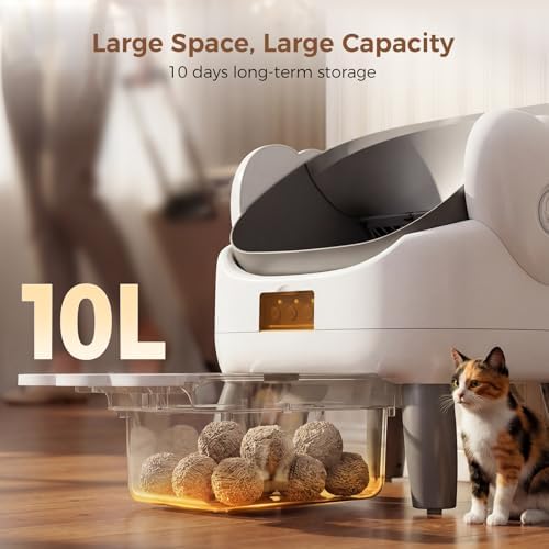 Automatic Litter Box Self Cleaning  Automatic Cat Litter Box for Multiple Cats with App Control  Open Top Self Cleaning Litter Box   Safety Protection  Easy Setup  Odor Control  Gray