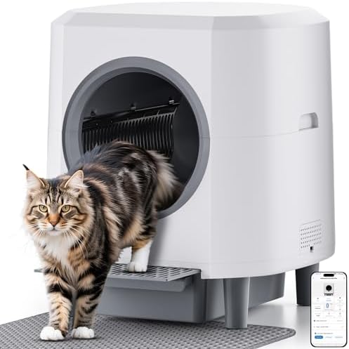 Automatic Litter Box  Self Cleaning Litter Box  Odor Control  90L Large Capacity with APP Control and Safety Sensor  Ellenpent  for Multiple Cats  Large Cat  with 3 Rolls Garbage Bags