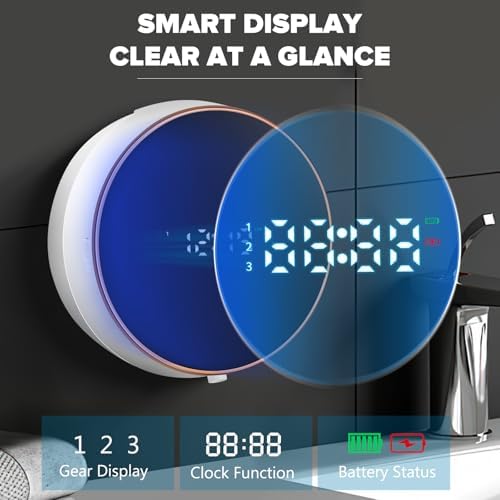 Automatic Soap Dispenser Foam Bathroom  Wall Mount Rechargeable Touchless Adjustable Auto Smart Electric Plastic White Foaming Soap Dispenser with Clock   Kitchen   Hand Dish Lotion Couple Kids