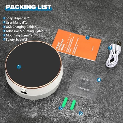 Automatic Soap Dispenser Foam Bathroom  Wall Mount Rechargeable Touchless Adjustable Auto Smart Electric Plastic White Foaming Soap Dispenser with Clock   Kitchen   Hand Dish Lotion Couple Kids