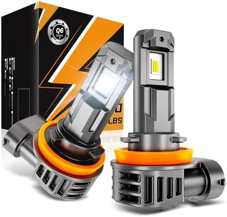 Auxbeam H11 H8 H9 Fog Lights 6500K White  12000LM Super Bright 600  Brighter  Enhanced Visibility for Fog & Off Road  Plug and Play  Pack of 2