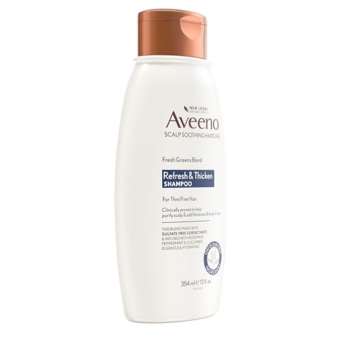 Aveeno  Fresh Greens Blend Sulfate Free Shampoo with Rosemary  Peppermint & Cucumber to Thicken & Nourish  Clarifying & Volumizing Shampoo for Thin or Fine Hair  Paraben Free  12oz