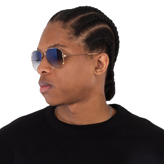 Aviator Gradient Light Blue Unisex Sunglasses