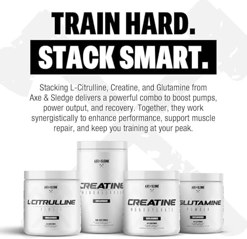 Axe & Sledge Basics Creatine   Unflavored  Enhances Strength & Performance  Increases Lean Body Mass  50 Servings   Pure Creatine Monohydrate  No Fillers or Artificial Substances   100 Servings