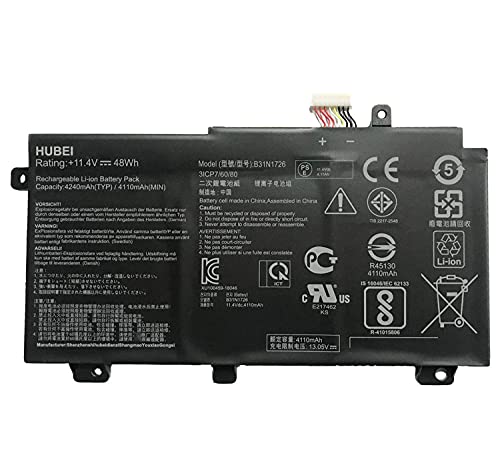 B31N1726 B31BnEH B31Bn91 A41LK9H Reemplazo de batería para portátil Asus FX80 FX86 TUF FX504 FX504GE FX504GM FX505 FX505DT FX505DY FX505GE FX505GD FX505AGM 42 FA5 Serie 06IU A17 FA706II (11.4V