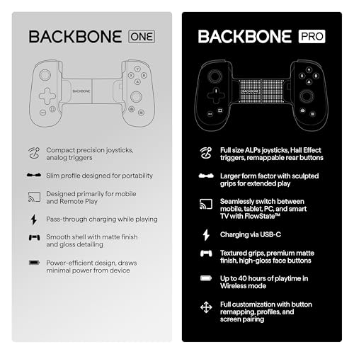 BACKBONE One Mobile Gaming Controller  PlayStation Edition   USB C Phone Controller for Android & iPhone 15/16/17 Series  2nd Gen  Play Xbox  Fortnite  Call of Duty  With 3 Months Apple Arcade Access