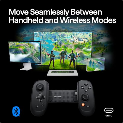 BACKBONE Pro Mobile Gaming Controller for iPhone 15/16/17 & Android   USB C or Bluetooth Phone Controller  Stream Xbox  Play Call of Duty & More  PlayStation via iOS Remote Play Only
