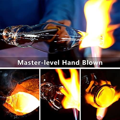 BACLIFE Juego de 4 copas de vino tinto sopladas a mano, copas de vino borgoña de 23 onzas con tallo largo, copa de vino de cristal grande de alta calidad, regalo único para bodas, aniversarios, día de