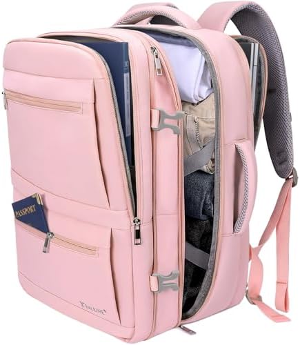 BALEINE Travel Backpack for Women Men  Large Sturdy Carry On Laptop Backpack Gifts for Business  Casual  Weekender  Hiking  Large  Black 