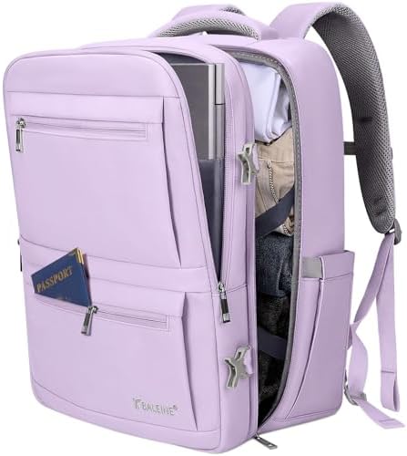 BALEINE Travel Backpack for Women Men  Large Sturdy Carry On Laptop Backpack Gifts for Business  Casual  Weekender  Hiking  Large  Black 