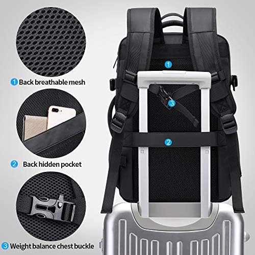 BANGE 45L Expandable Backpack  Water Resistant  Suitable for Travel  College Laptop Backpack for Men & Women