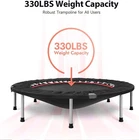 BCAN 40" Foldable Mini Trampoline with Handler Max Load 330lbs Foldable Black