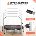 BCAN 40" Foldable Mini Trampoline with Handler Max Load 330lbs Foldable Black